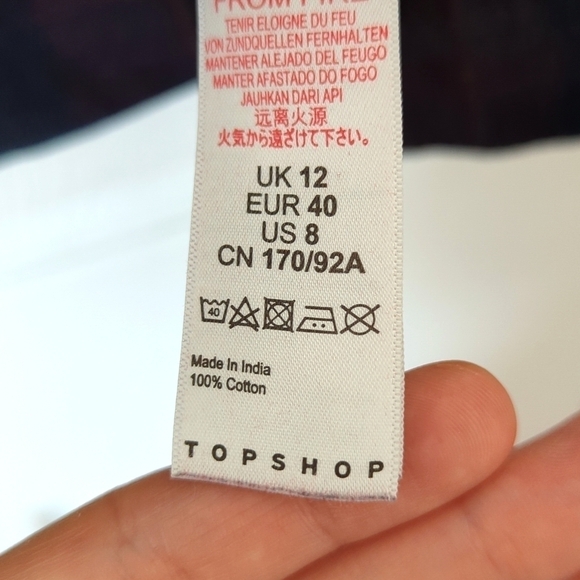 Topshop Classic Plaid Pinwale Corduroy Long Sleeve Button Down Shirt Burgundy 8 - Picture 5 of 12